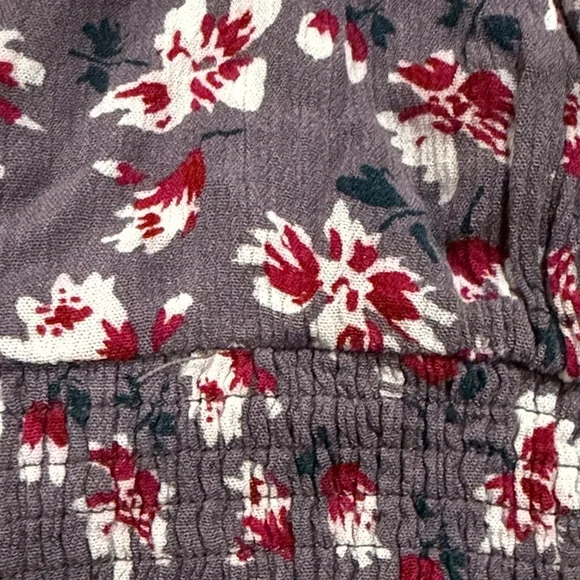 Blush Floral Red and Gray Crop Top - Picture 2 of 4